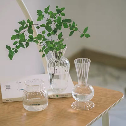 Retro Glass Flower Vase Home Decoration Plant Flowers Bottle Decorative Vase Office Desk Ornament Vase Decoration Home Decor