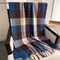 New Women Checked Pattern Cashmere Touch Scarf - Warm Fringe Pashmina Shawl Bufanda UK