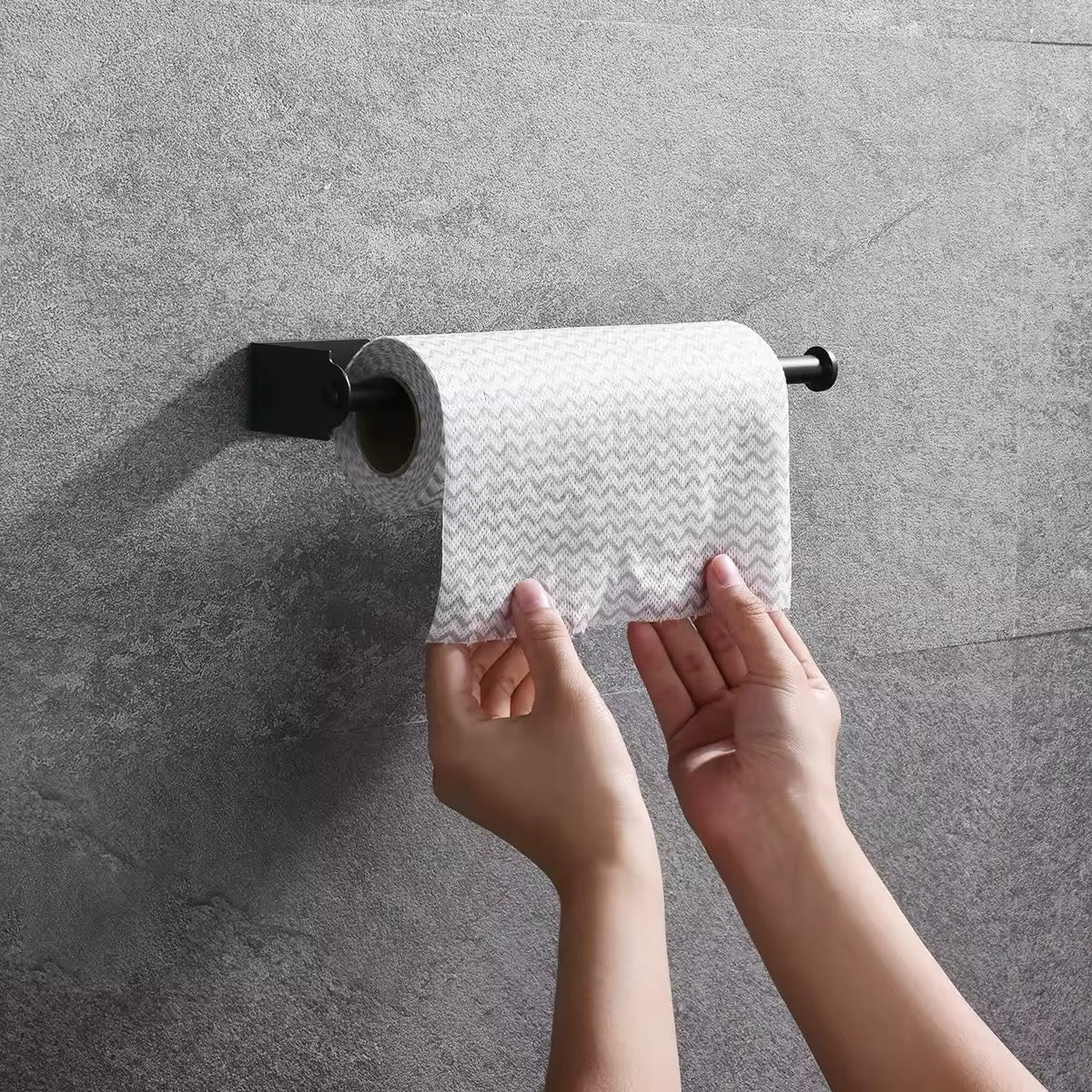 Adhesive Paper Towel Holder Toilet Roll Paper Holder Bathroom Punch-Free Roll Paper Holder Home Refined Restroom