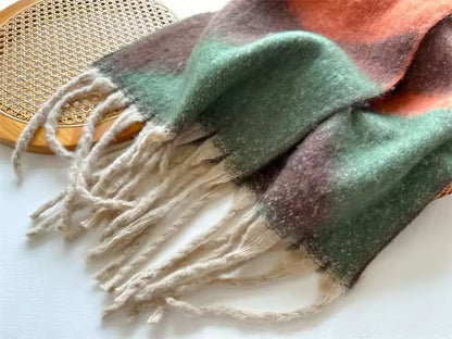 New Women Woollen Cashmere Touch Scarf for Women - Warm Fringe Pashmina Shawl Bufanda UK