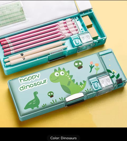 Plastic Stationery Organizer Box Unicorn Bear Astronaut Stationery Pencil Case School Gifts for Kids Accessories Teens Supplies