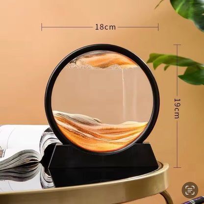 3D Hourglass Quicksand Moving Sand Art Picture Round Glass Deep Sea Sandscape Craft Flowing Painting Office Home Decor