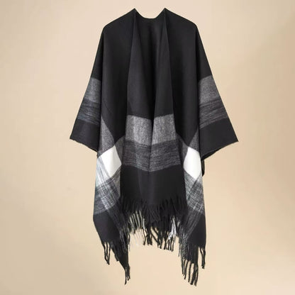 New cashmere pashmina wool scarf split thickened autumn and winter shawl Women cape UK