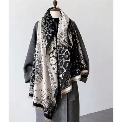 New Scarf Leopard Print Scarf Thickened Animal Print Warm Cashmere Double Sided Scarves Luxury Pashmina Viscose Wool Fashion Shawl Women Allure UK