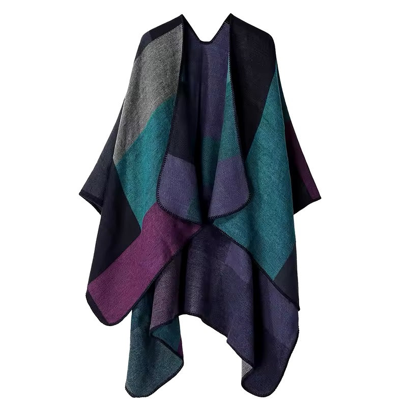 New cashmere pashmina wool scarf split thickened autumn and winter shawl Women cape UK