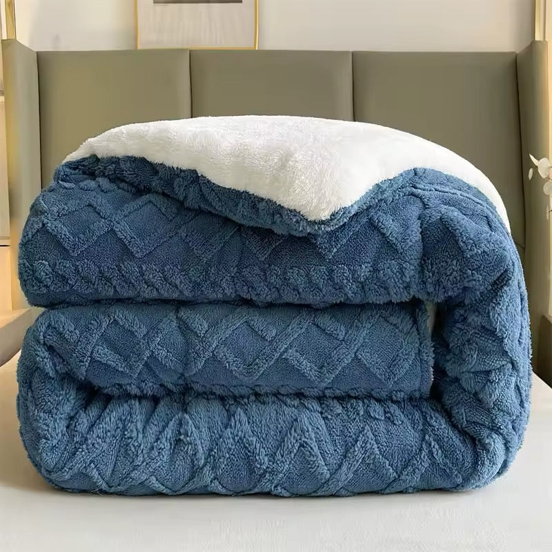 New Super Thick Winter Warm Blanket for Bed Artificial Lamb Cashmere Weighted Blankets Soft Comfortable Warmth Quilt Comforter Home Beddings