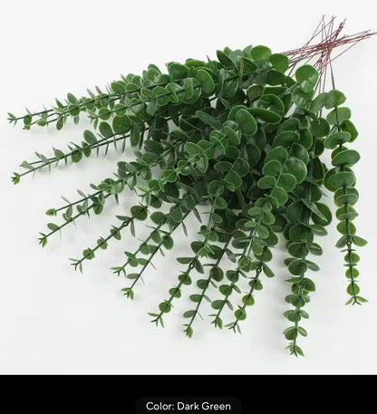 10pcs Artificial Plants Eucalyptus Leaves Green Leaf Branches for Home Garden Wedding Decoration Flowers Bouquet Centerpiece Home Decor