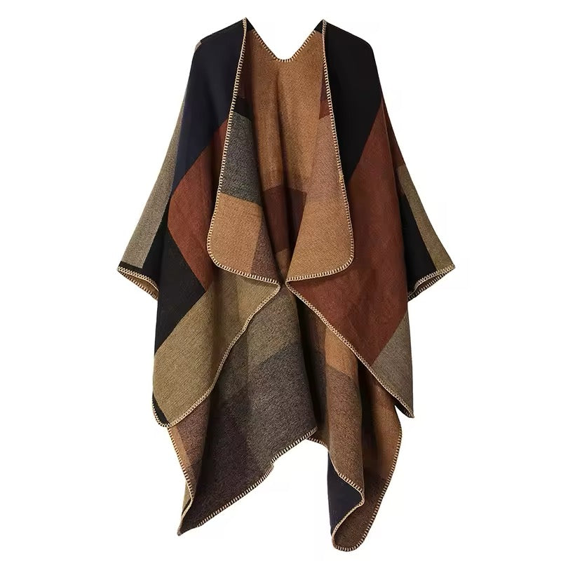 New cashmere pashmina wool scarf split thickened autumn and winter shawl Women cape UK