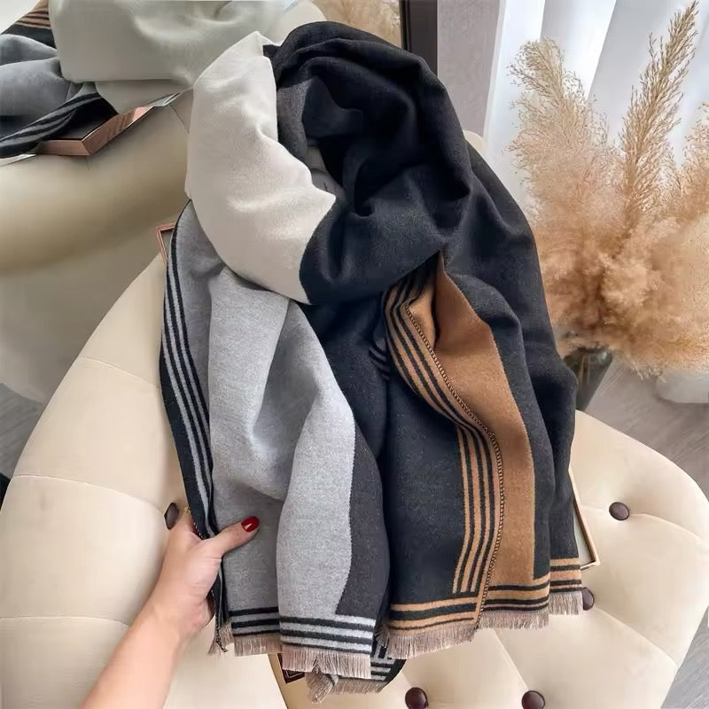 New Women Luxurious Cashmere Touch Scarf - Warm Fringe Pashmina Shawl Bufanda UK