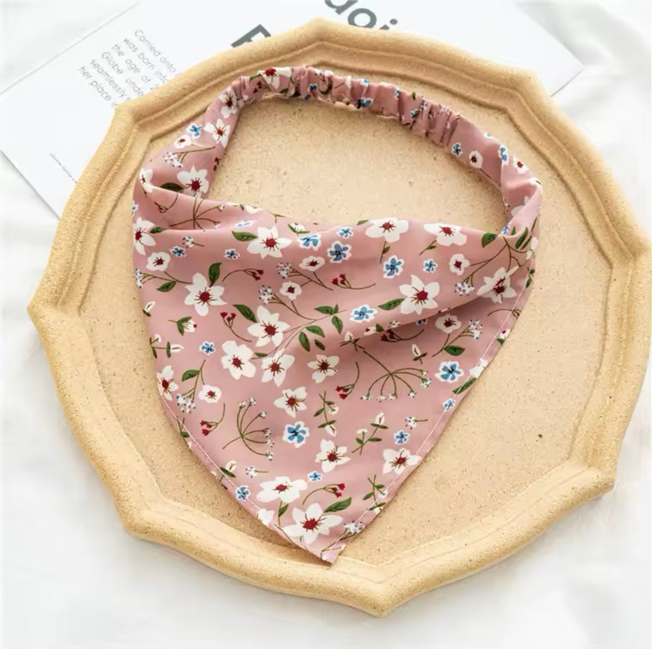 New Summer Accessory Vintage Print Flower Beach Bandana Accessory Hair Scarf Fashion Elastic Rubber Headbands for Hair Accessories UK