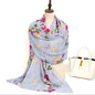 New Women Embroidered Scarf Elegant and Versatile for Women Embroidered Flower Long Summer Sunscreen Scarves Echarpe Shawl Large Wrap UK