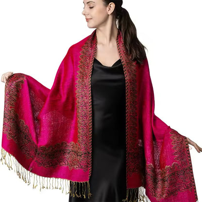 New Luxury Women Classic Pashmina Cashmere Touch Bohemia Scarf - Warm Fringe Pashmina Shawl Bufanda UK