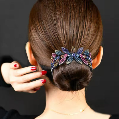 Fashion Crystal Rhinestone Hairpin Bun Hair Claw Clips Ponytail Buckle Hair Clip Expand Hair Accessories For  Head Accessory Barrettes