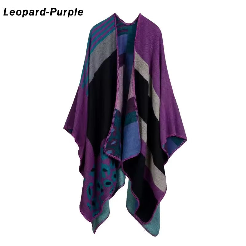 New cashmere pashmina wool scarf split thickened autumn and winter shawl Women cape UK