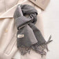 New Women Checked Pattern Cashmere Touch Scarf - Warm Fringe Pashmina Male Shawl Bufanda UK