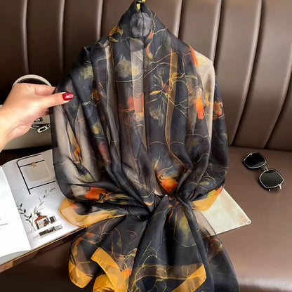 New Women Silk Satin Scarf Foulard Luxury Hijab Women Soft Beach Scarves Echarpe Shawl Large Wrap UK