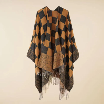 New cashmere pashmina wool scarf split thickened autumn and winter shawl Women cape UK