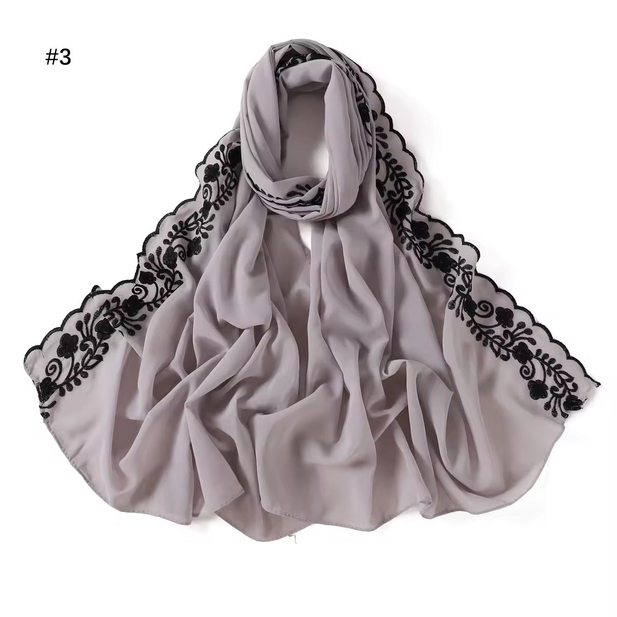 New Women Embroidered Scarf Elegant and Versatile for Women Embroidered Flower Long Summer Sunscreen Scarves Echarpe Shawl Large Wrap UK