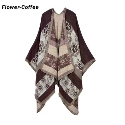 New cashmere pashmina wool scarf split thickened autumn and winter shawl Women cape UK