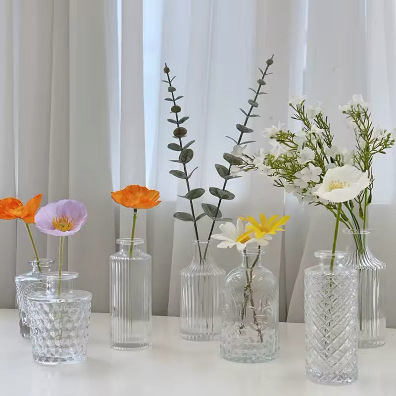 Retro Glass Flower Vase Home Decoration Plant Flowers Bottle Decorative Vase Office Desk Ornament Vase Decoration Home Decor