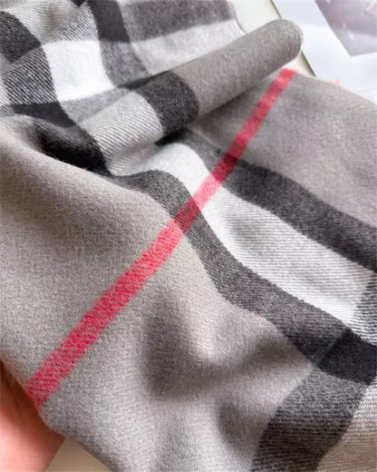 New Women Checked Pattern Cashmere Touch Scarf - Warm Fringe Pashmina Shawl Bufanda UK