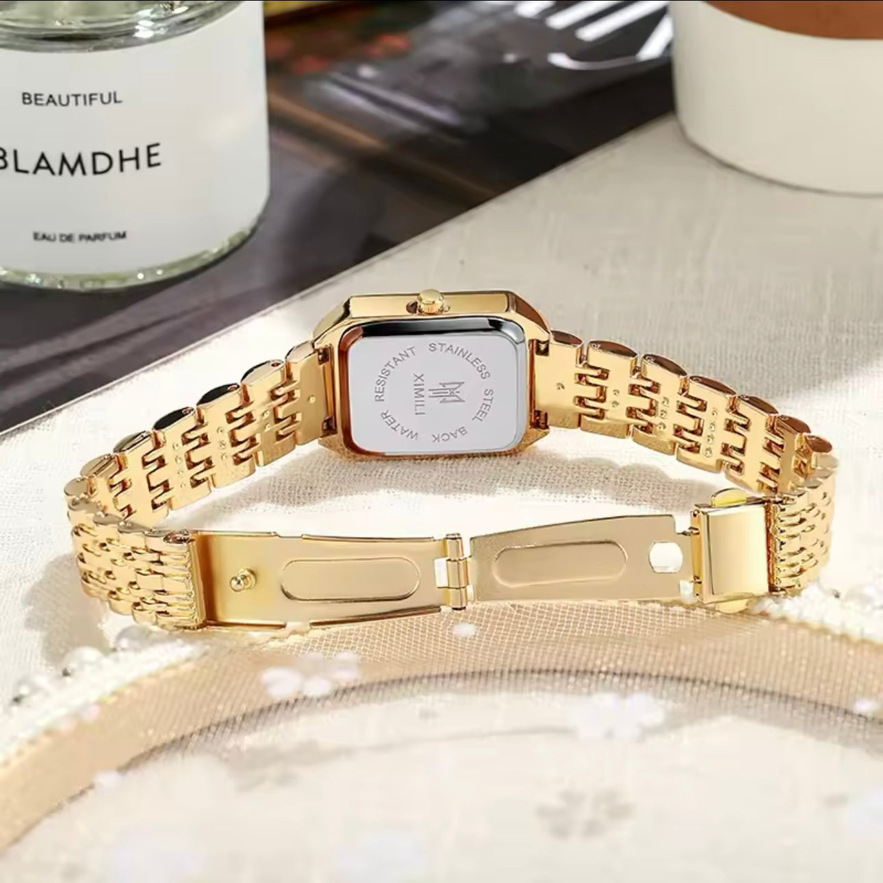 Hot Brand Stainless Steel Strap Watch Women Luxury Gift Quartz Wristwatch Student Fashion Simple Square Quartz Watches Jewellery Accessory