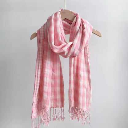 New Women Checked Pattern Cashmere Touch Scarf - Warm Fringe Pashmina Shawl Bufanda UK