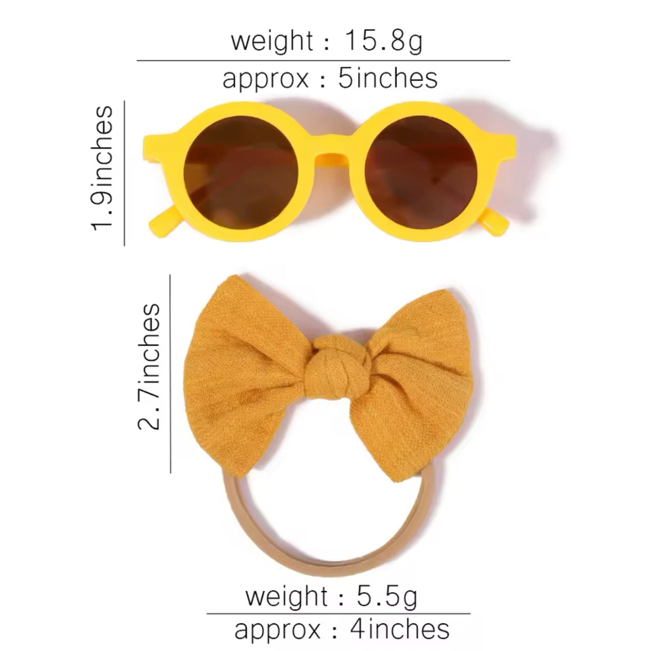 New 2Pcs/Pack Vintage Kids Bows Headband Round Sunglasses Children Sun Glasses Protection Glasses Baby Hair Kids Accessories UK