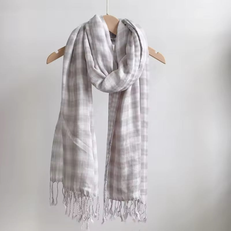 New Women Checked Pattern Cashmere Touch Scarf - Warm Fringe Pashmina Shawl Bufanda UK