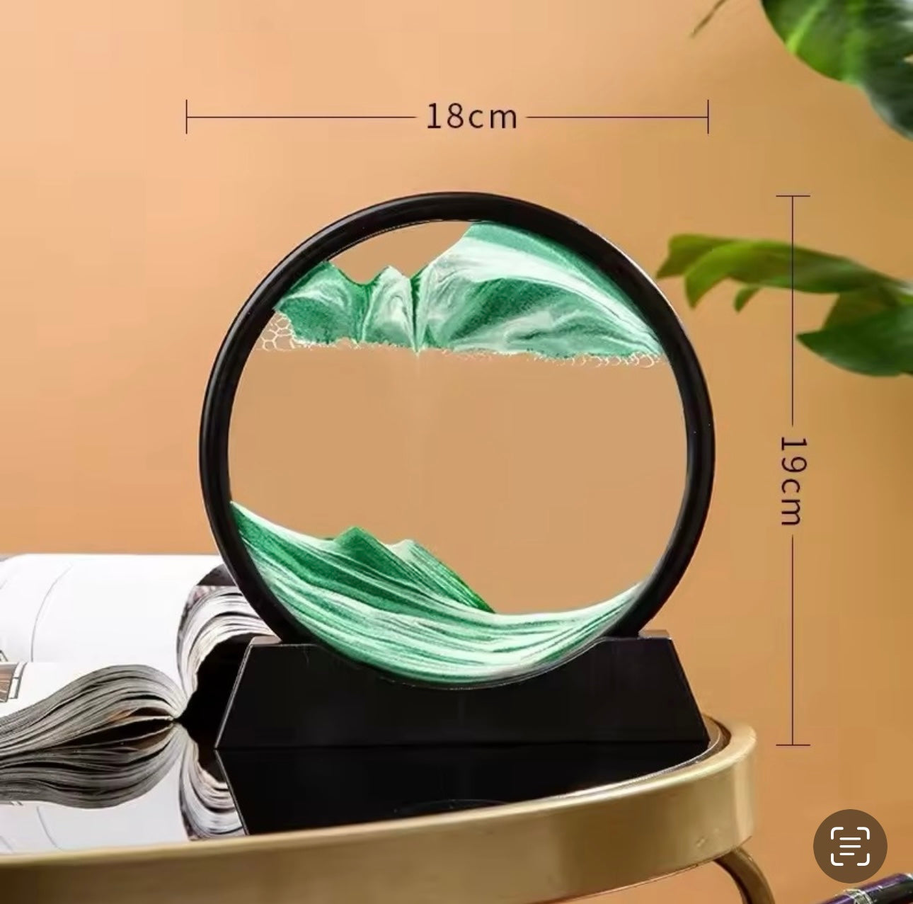 3D Hourglass Quicksand Moving Sand Art Picture Round Glass Deep Sea Sandscape Craft Flowing Painting Office Home Decor