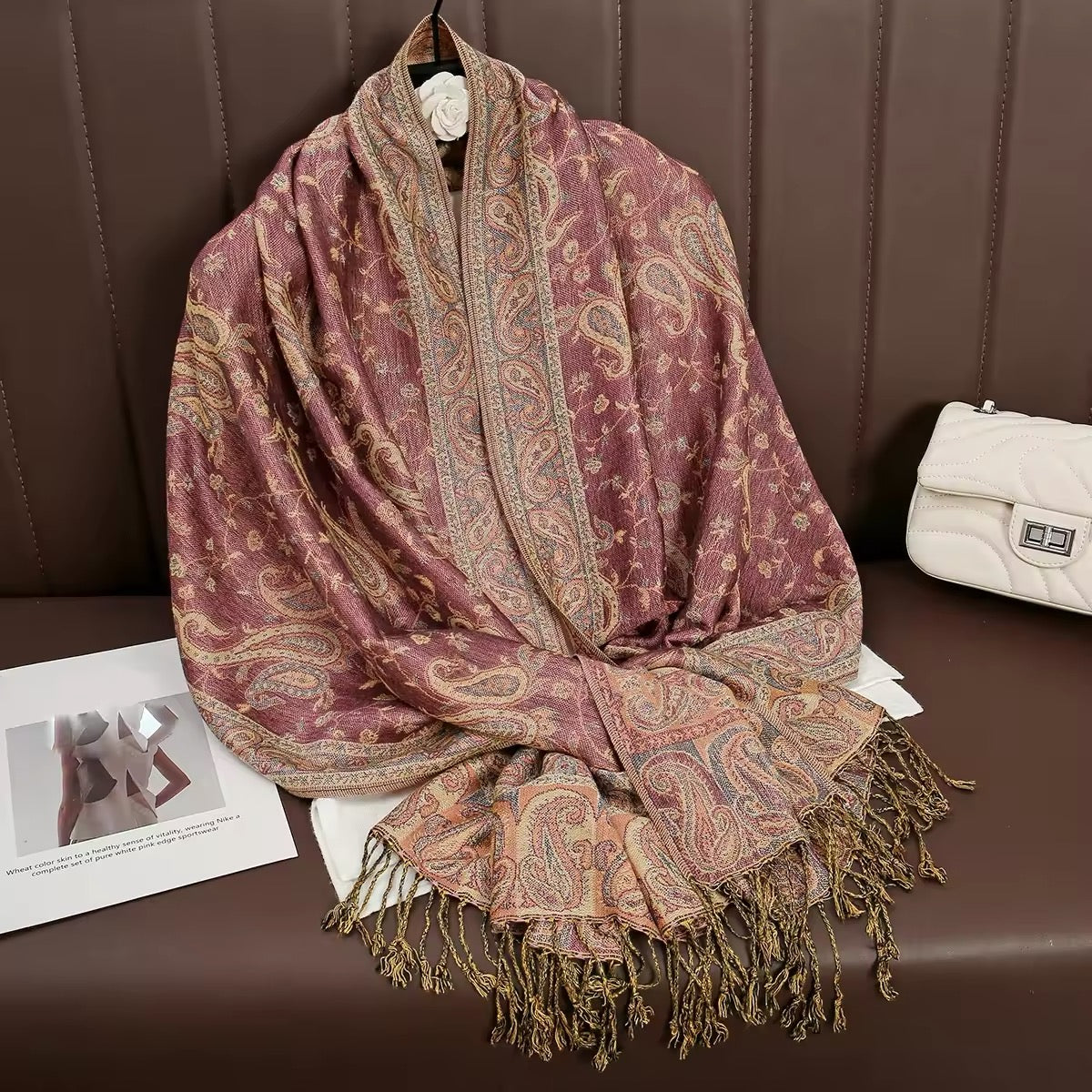 New Luxury Women Classic Pashmina  Cashmere Touch Bohemia Scarf - Warm Fringe Pashmina Shawl Bufanda UK