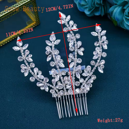 Head Accessory Silver Bridal Hair Piece Shinny Wedding Headbands Tiaras Handmade Wedding Hair Accessories Head Jewelry Bride Headwear