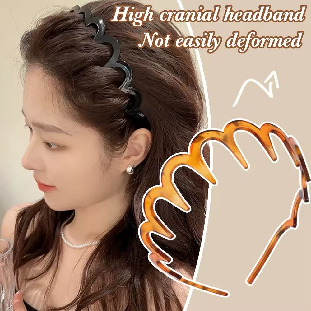 Fashion Wave Headbands for Head Accessory Solid Color Toothed Non-slip Hair Bands Girl Face Wash Sports Hairbands Hair Accessories