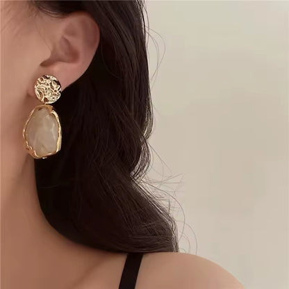 New Geometry Irregularity Resin Stud Earrings for Women Fashion Wedding Party Jewellery Accessory Gift Wholesale