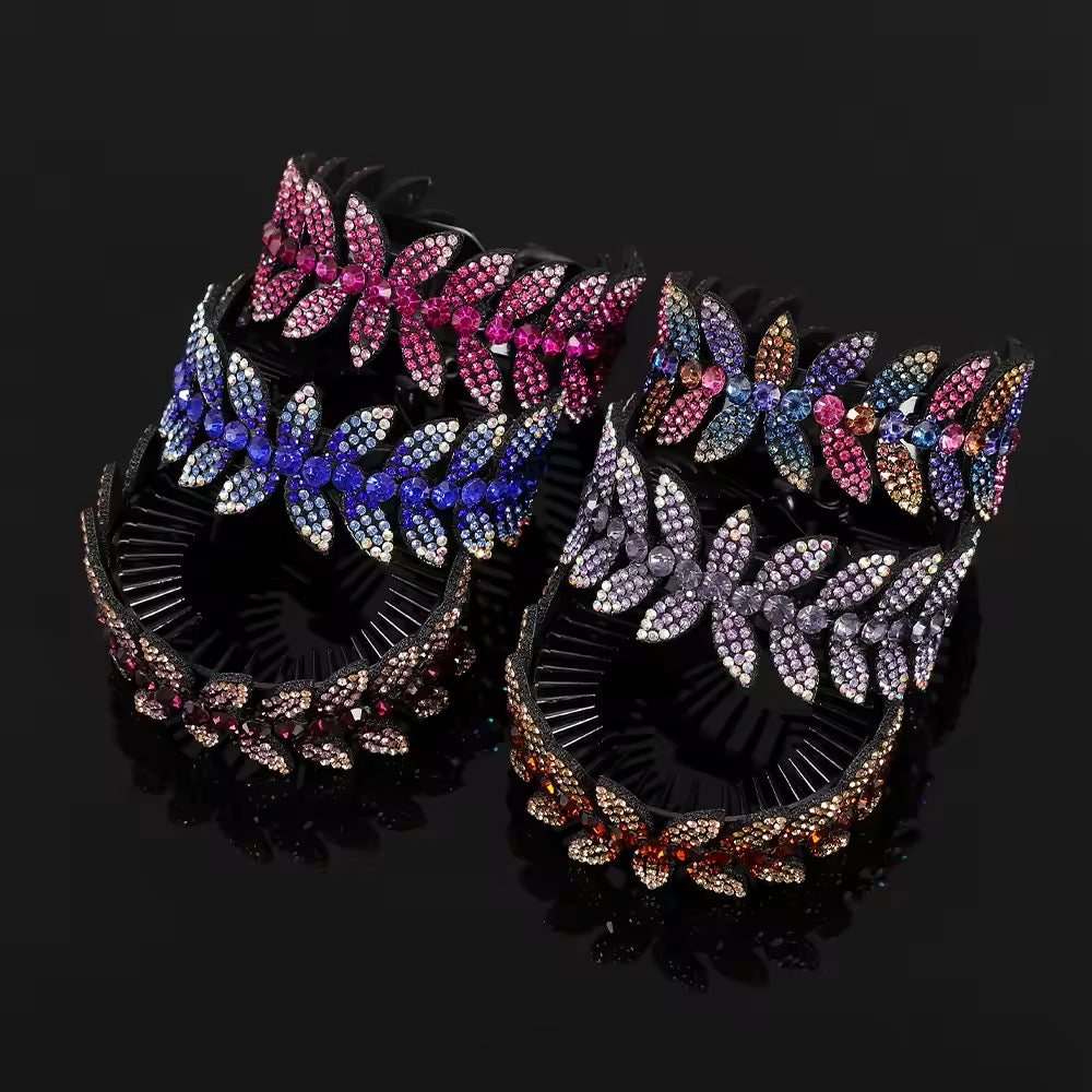 Fashion Crystal Rhinestone Hairpin Bun Hair Claw Clips Ponytail Buckle Hair Clip Expand Hair Accessories For  Head Accessory Barrettes