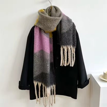 New Women Woollen Cashmere Touch Scarf for Women - Warm Fringe Pashmina Shawl Bufanda UK