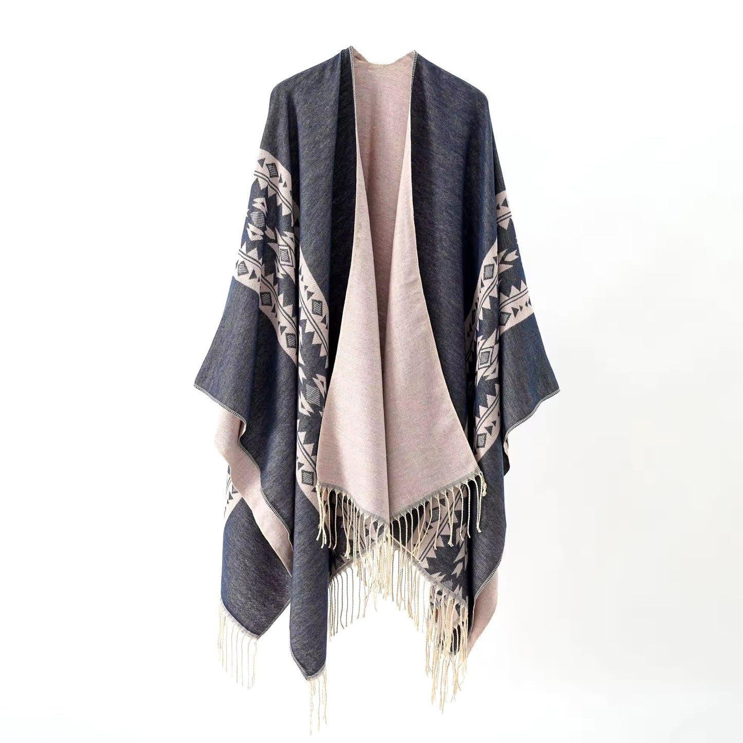 New cashmere pashmina wool scarf split thickened autumn and winter shawl Women cape UK