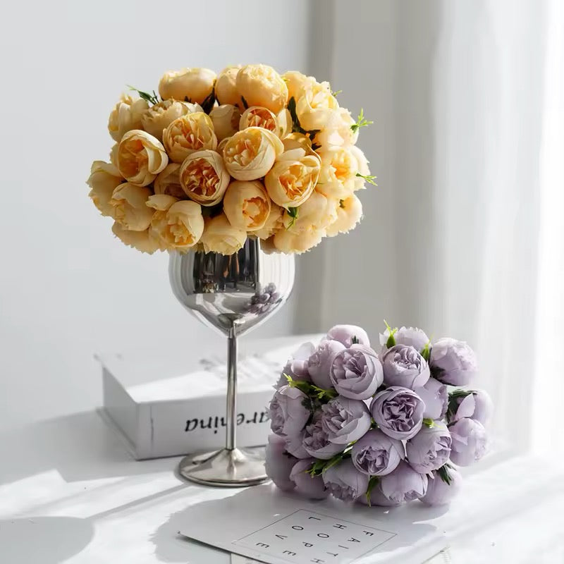 Peony Artificial Flowers Silk Bouquet 27heads Roses Fake Flower for Table Vase Arrange Home Decor Wedding Decoration Flowers