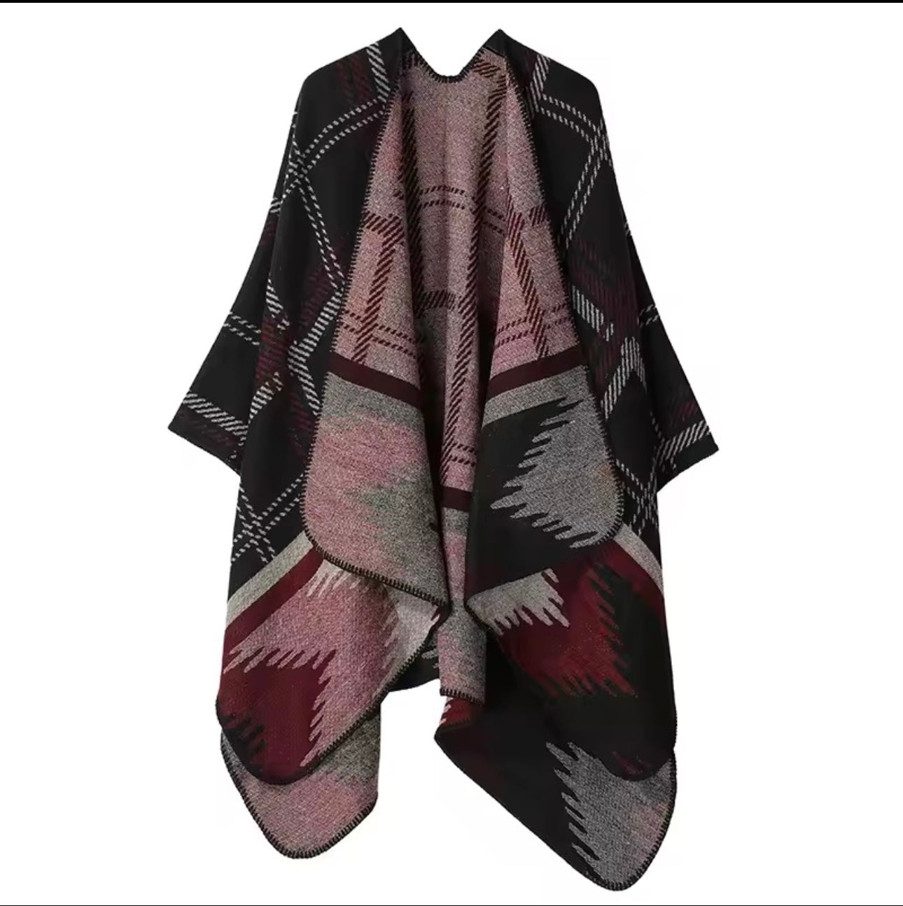 New cashmere pashmina wool scarf split thickened autumn and winter shawl Women cape UK