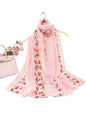 New Women Embroidered Scarf Elegant and Versatile for Women Embroidered Flower Long Summer Sunscreen Scarves Echarpe Shawl Large Wrap UK