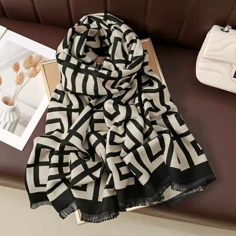 New Women Luxurious Cashmere Touch Scarf - Warm Fringe Pashmina Shawl Bufanda UK