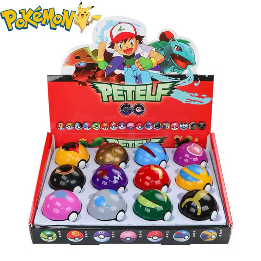 12Pcs Pokemon Figure Pokeball Toys Pikachu Charmander Anime Figure Kawaii Doll Poke Ball Collect Accessories Kids Toys Birthday Gifts