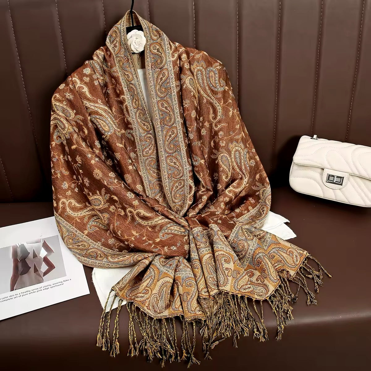 New Luxury Women Classic Pashmina  Cashmere Touch Bohemia Scarf - Warm Fringe Pashmina Shawl Bufanda UK