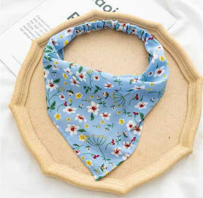 New Summer Accessory Vintage Print Flower Beach Bandana Accessory Hair Scarf Fashion Elastic Rubber Headbands for Hair Accessories UK