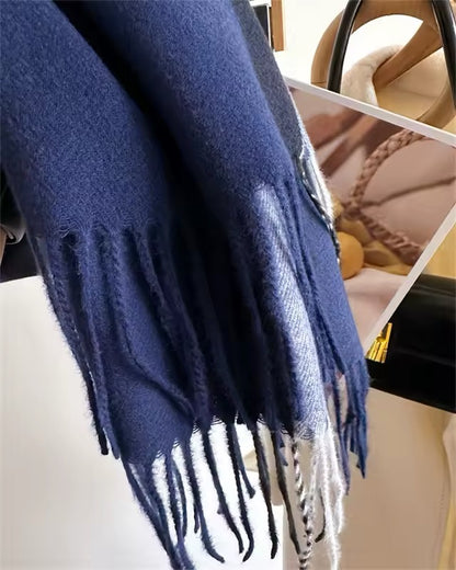 New Women Checked Pattern Cashmere Touch Scarf - Warm Fringe Pashmina Shawl Bufanda UK