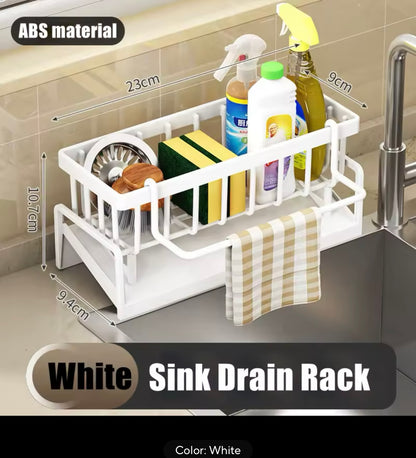 Kitchen Sink Drain Rack Organizer ABS Plastic Self-draining Sink Shelf Soap Sponge Holder Dishcloth Towel Rack filter basket Home