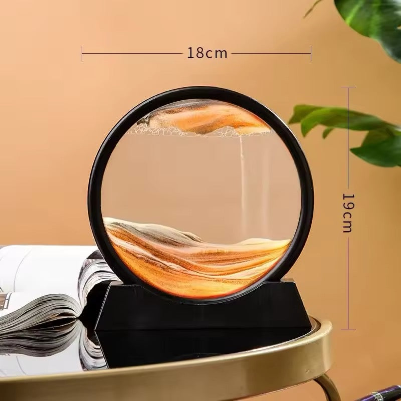 3D Hourglass Quicksand Moving Sand Art Picture Round Glass Deep Sea Sandscape Craft Flowing Painting Office Home Decor