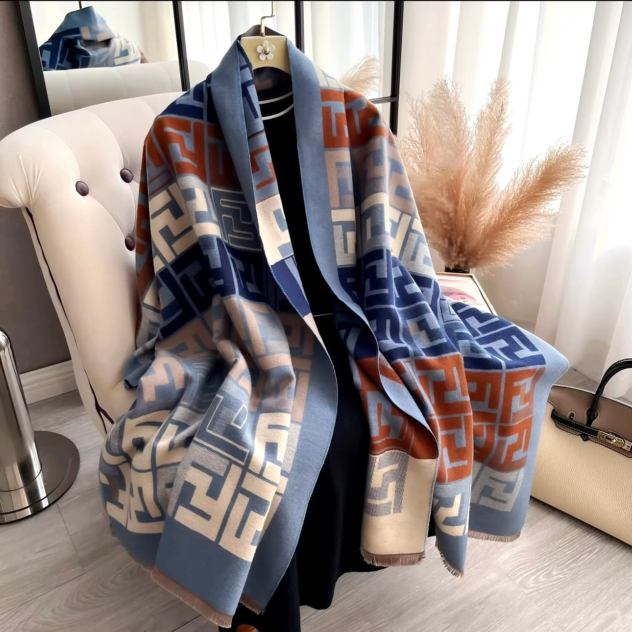 New Women Luxurious Cashmere Touch Scarf - Warm Fringe Pashmina Shawl Bufanda UK