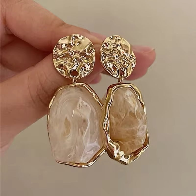 New Geometry Irregularity Resin Stud Earrings for Women Fashion Wedding Party Jewellery Accessory Gift Wholesale