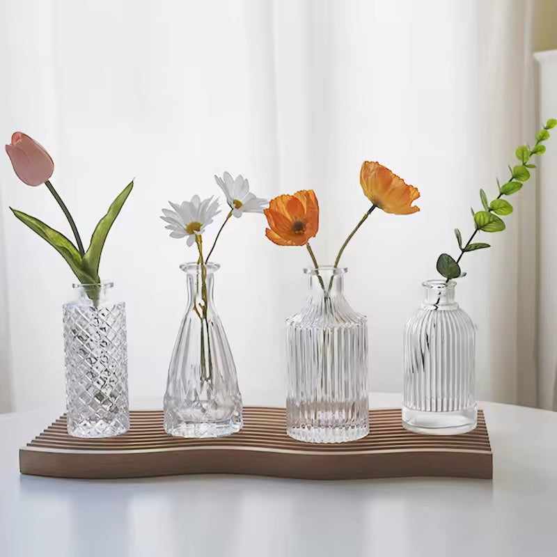 Retro Glass Flower Vase Home Decoration Plant Flowers Bottle Decorative Vase Office Desk Ornament Vase Decoration Home Decor